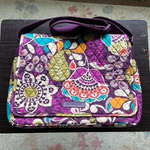 Vera Bradley Laptop Messenger Bag in Plum Crazy
